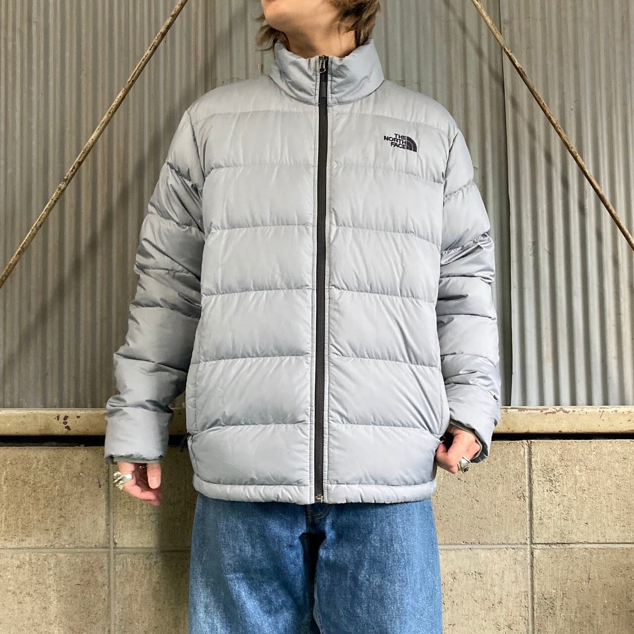 THE NORTH FACE ノースフェイス 550フィルパワー ダウンジャケット アウトドア キャンプ ライトグレー (レディース M)   P0140