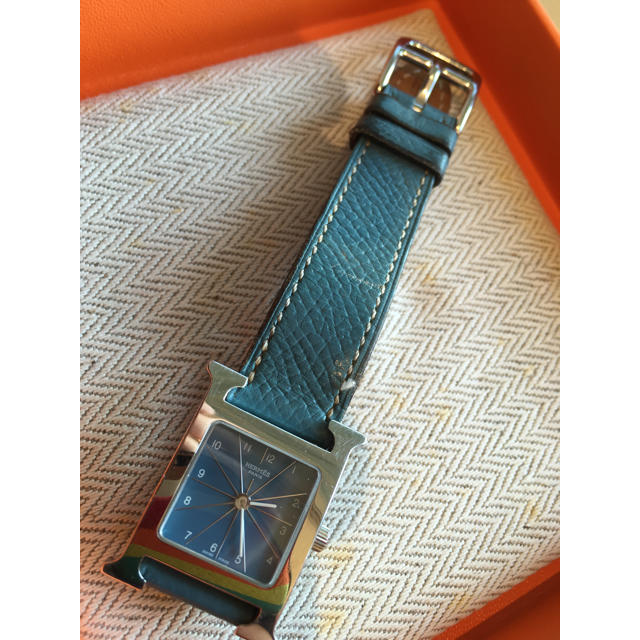 HERMES Hベルト腕時計 ブルージーン