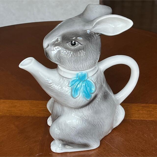【レア美品】Tony Wood Studio★グレーラビット★ティーポット