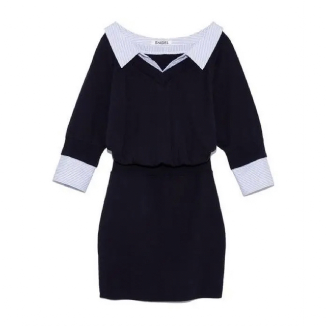 SNIDEL♡新品オフショルシャツコンビニットワンピース