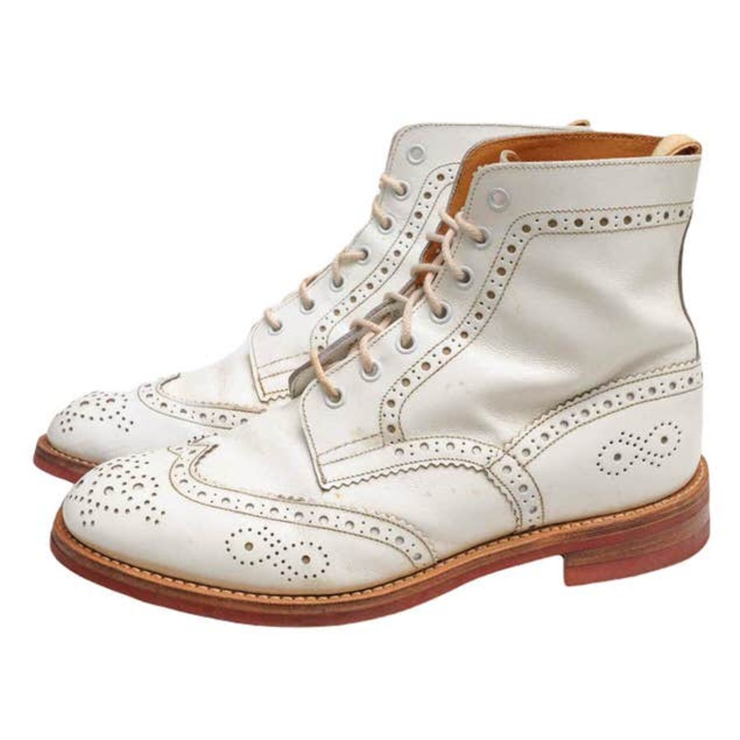 トリッカーズ／Tricker's レースアップブーツ シューズ 靴 メンズ 男性 男性用レザー 革 本革 ホワイト 白  M2508 MALTON モールトン Brogue Boots ダブルソール カントリーブーツ ウイングチップ ウイングチップ ダイナイトソール