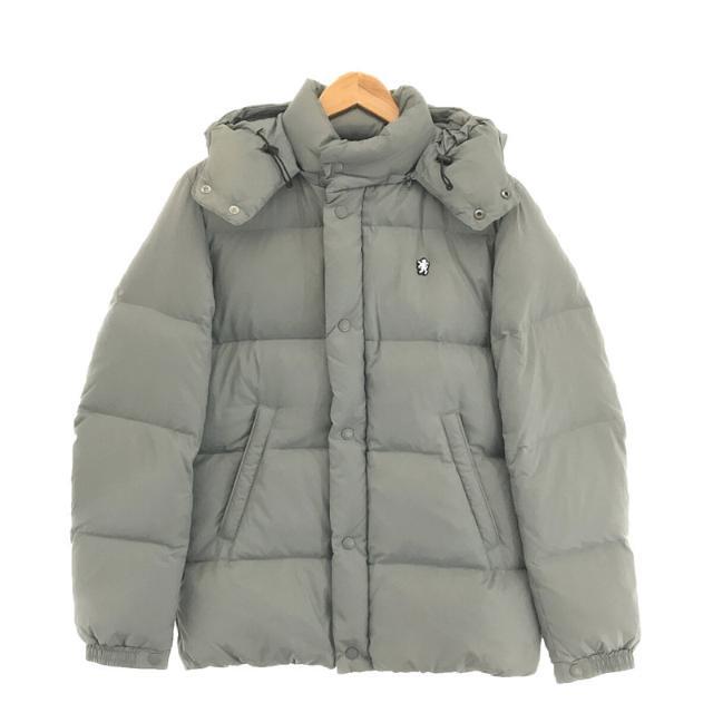 【美品】  Gymphlex / ジムフレックス | ナイロン ロゴ ワッペン フード ダウン ジャケット | M | セージグリーン | メンズ
