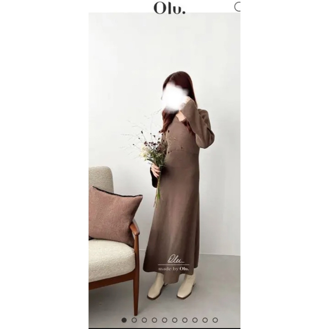 olu. オリジナルハートネックハイゲージニットワンピース