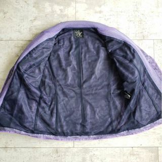 伊太利屋 GK ☆ ニット ドッキング フリンジ ジャケット 13 パープル