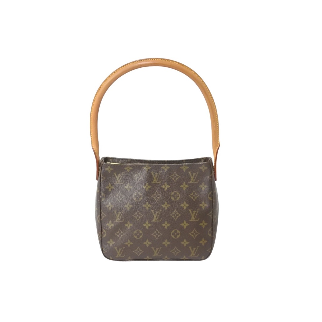 LOUIS VUITTON ルイヴィトン モノグラム ルーピング MM ショルダーバッグ M51146 ブラウン PVC ワンショルダー 美品  56965