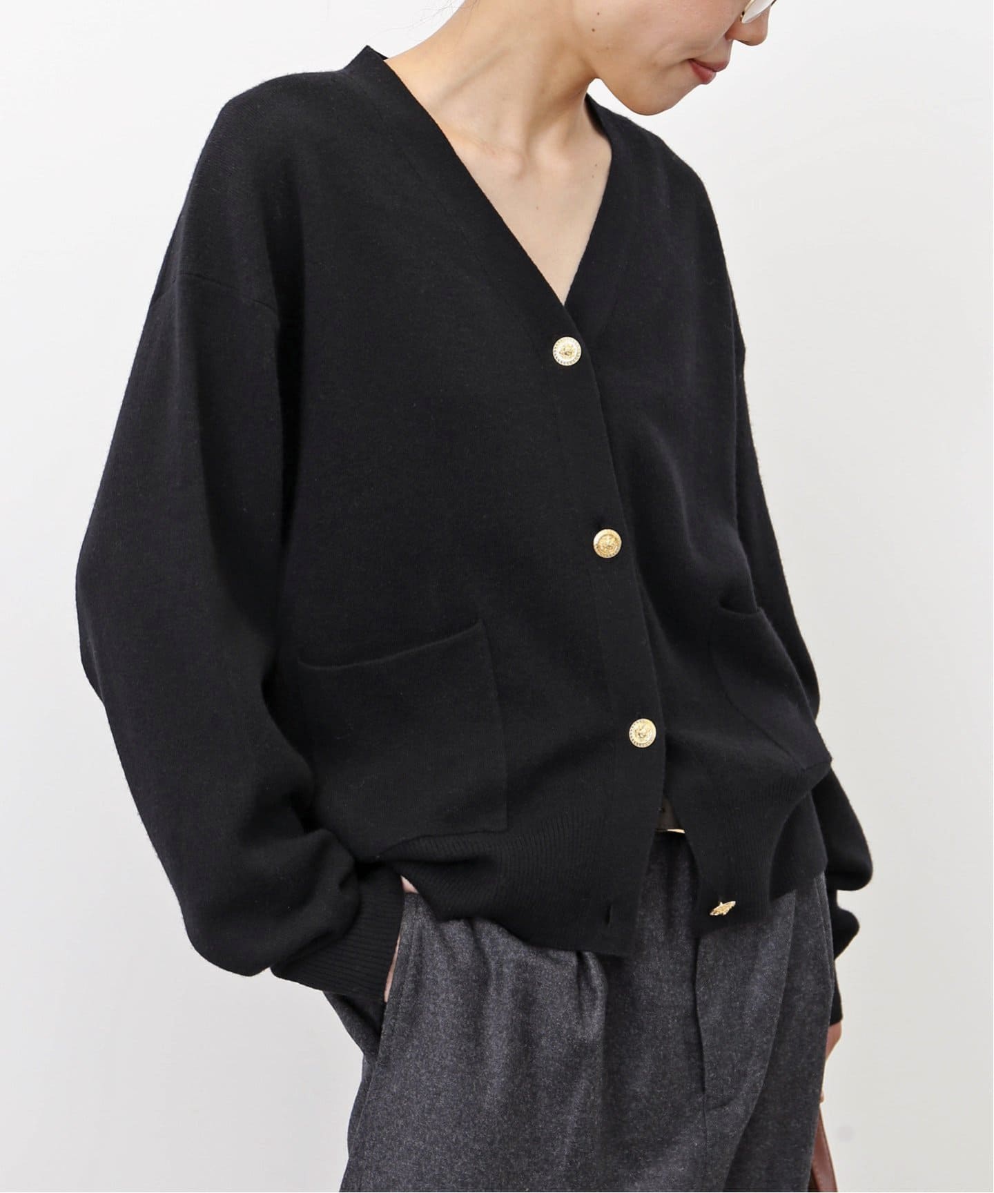 L'Appartement GOLD BUTTON V/N CARDIGAN