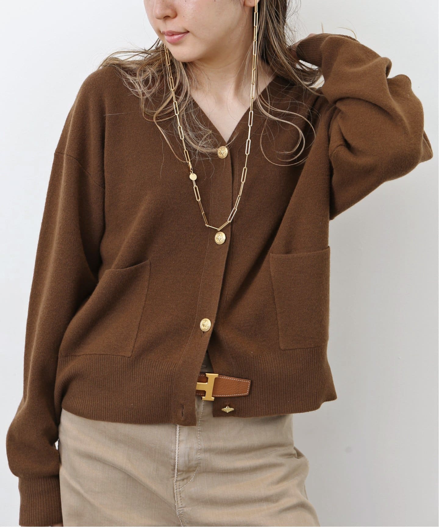 L'Appartement GOLD BUTTON V/N CARDIGAN
